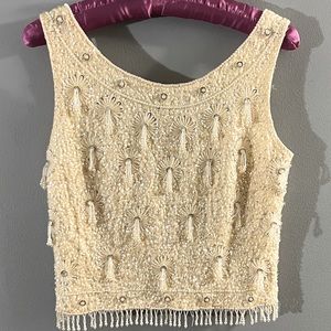 Vintage Drop Dead Gorgeous Sequin and  Hand Beaded Top Exceptional Condition